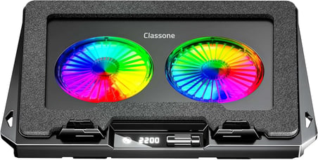 Classone GT102 Gaming Laptop Soğutucu, 2200rpm, Rgb Işıklı, Led Display, Notebook Soğutucu Stand