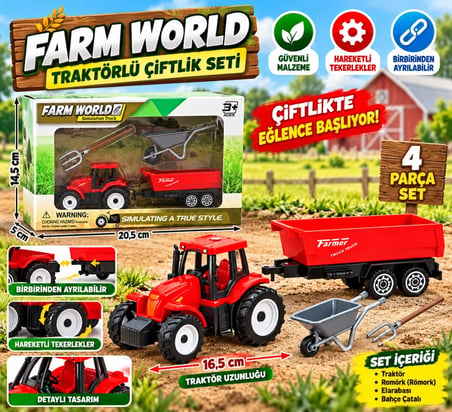 Traktörlü Çiftlik Seti