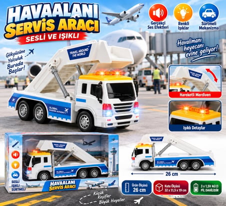 Sesli ve Işıklı Sürtmeli Havaalanı Servis Aracı