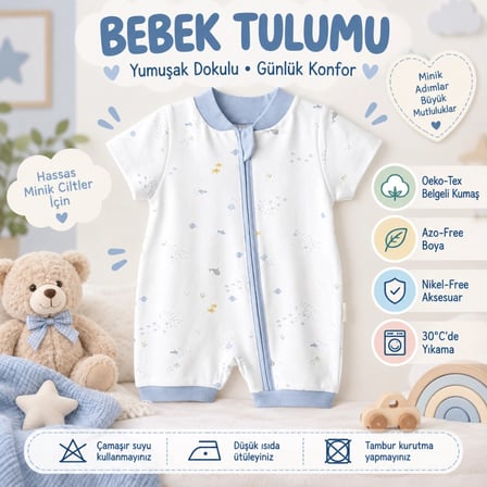 AC25605 Ocean İs My Happy Place Bebek Tulum White