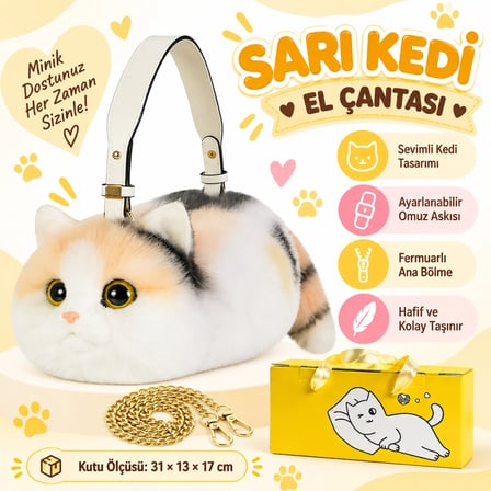 Kedi El Çantası Sarı