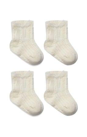 Fiyonklu Penye Soket Çorap 2li 10150 Naturel