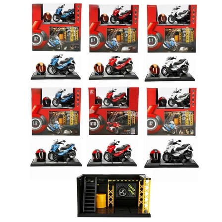 1:12 Sesli ve Işıklı Motosiklet ve Tamir Atölyesi Seti