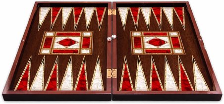 Star Tavla Platin Sedef Büyük Boy 12 mm MDF Kasa, Parlak Selefon Kaplama, Çizilmeye Karşı Dirençli Coex Kaplama Mıknatıslı Kapama Şık ve Kaliteli Sağlam