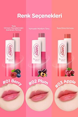 Şeker Gibi Parlayan ve Nemlendiren Dudak Balmı A'PIEU The Pure Candy Color Balm (No.01 Berry)