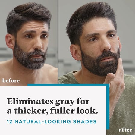 Just For Men Bıyık ve Sakal, Gri Saçlar için Sakal Boyama Kolay Uygulama için Fırça Dahil, Biotin Aloe ve Hindistan Cevizi Yağı ile Sağlıklı Yüz Saçları için - Açık Kahverengi, M-25