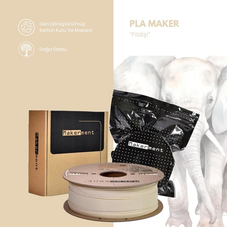 PLA Maker, 1.75mm 1kg 3D Yazıcı PLA Filament (Fil Dişi)