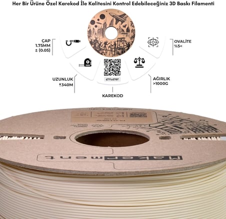 PLA Maker, 1.75mm 1kg 3D Yazıcı PLA Filament (Fil Dişi)