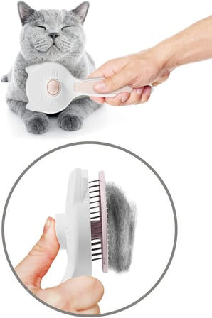 Kedi Köpek Otomatik Temizlenen Tuşlu Tüy Toplayıcı Tarak Basmalı Kedi Köpek Fırçası Evcil Pet Hayvan Tüy Kıl Toplama Fırçası