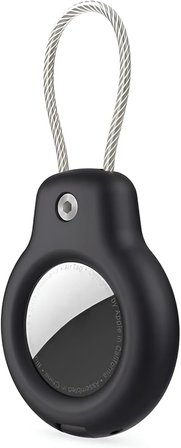 Airtag ile Uyumlu SuperLock Serisi Kilitli Kılıf ve Darbelere Karşı Ultra Güçlü Koruyucu Anahtarlık (Siyah)