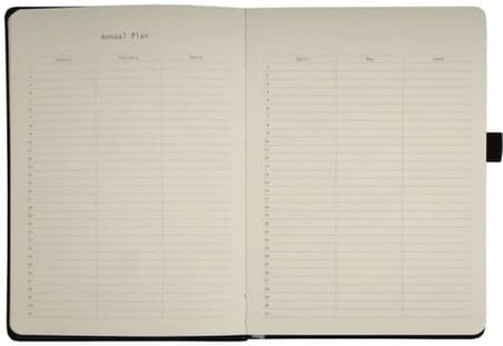 Venzi Sert Kapak Planlayıcı Defter 14x20 cm 100gr. Krem 96 Yaprak Mavi Çizgili