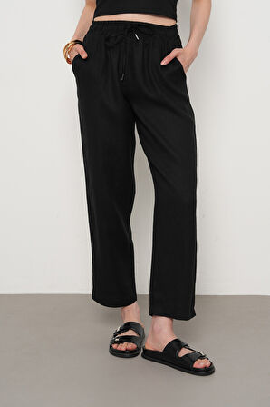 KADIN %100 İNCE KETEN REGULAR KALIP PANTOLON