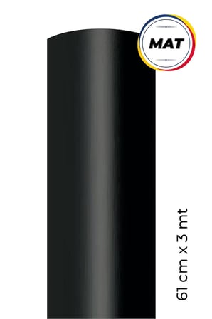 Mat Siyah Yapışkanlı Kaplama Folyosu 61 CM X 3 MT