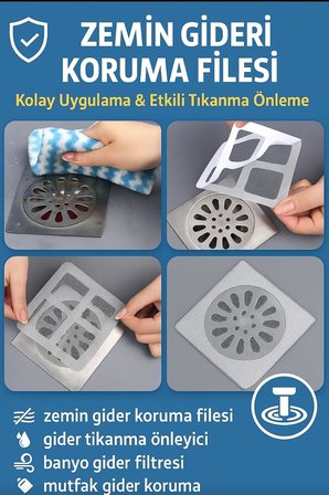 VIVALUXE "Zemin Gideri Koruma Filesi, Kolay Uygulama, Etkili Tıkanma Önleme, Lavabo, Duş Gideri İçin Pratik Çözüm, Dayanıklı ve Uzun Ömürlü Filtre"
