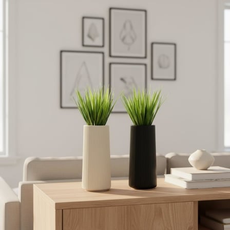 Üçlü Mini Yapay Sukulent Seti – 8 cm Saksı, Dekoratif Küçük Bitki Seti, Gerçekçi Görünüm, Salon Ofis Ev Masa Üstü Süs Bitkisi, Bakım Gerektirmez, Modern Dekor (SİYAH-BEJ)