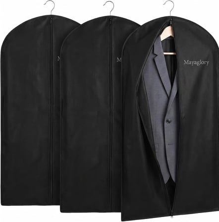 3 Adet Takım Elbise Kılıfı – Gamboç Kıyafet Koruma ve Saklama Çantası – Fermuarlı, Yıkanabilir, Hava Alabilen Kumaş, Ceket Kılıfı