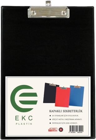 EKC-Kapaksız Sekreterlik Pvc- Yazı Tablası Bloknot Metal Klipsli