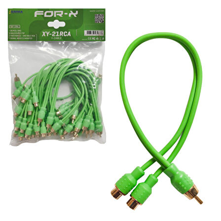 FOR-X XY-21RCA Anfi Y Kablo 1 Erkek 2 Dişi 30cm
