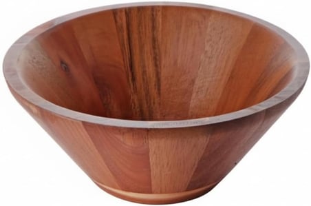 23cm Doğal Akasya Ağacı Salata Kasesi – El Yapımı Derin Ahşap Servis ve Karıştırma Kasesi | Meyve, Makarna, Çerez Sunumu | Çevre Dostu Mutfak ve Sofra Aksesuarı