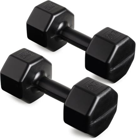 PS Sports Plastik Dambıl Seti, 2 kg x 2 Adet, Siyah, Çimento Dolgulu