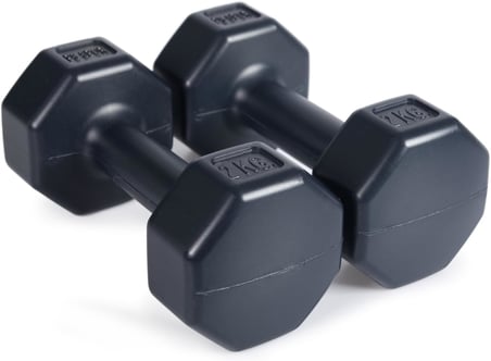 PS Sports Plastik Dambıl Seti, 2 kg x 2 Adet, Siyah, Çimento Dolgulu