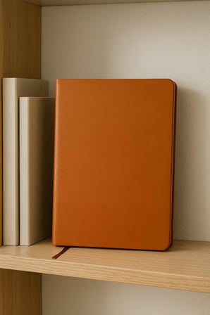 Defter, Noktalı Defter, Termo Deri Kapaklı Noktalı Defter, 128 Yaprak A5 Defter, Ofis ve Kırtasiye, Plan, Notebook (Taba)