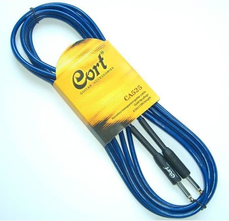 Ca525Bl Gitar Kablo Gürültüsüz 5M (Noisless), Şeffaf Mavi, Gitar Kablo Gürültüsüz