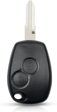 AutoHan Keys Renault Dacia 2 Düğmeli Kumanda Anahtarı Kabı, Siyah, Plastik, Kangoo Clio Trafic Modelleri için Anahtar Muhafazası
