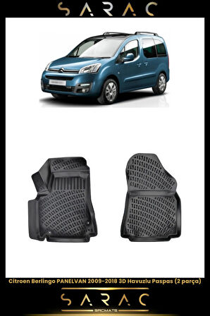 Citroen Berlingo Panelvan 2014 Model Araca Özel 3d Havuzlu Paspas(2 PARÇA)