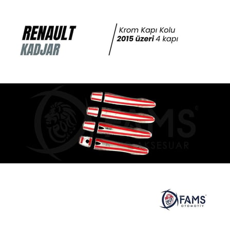 Renault Kadjar Krom Kapı Kolu 4 kapı 2015> (Sensörlü) Paslanmaz Çelik