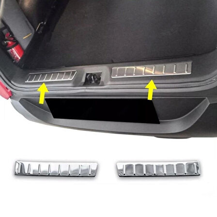 RENAULT KADJAR 2015-2022 Arası Bagaj İç Eşik Koruma 2 Prç. P.Çelik PARLAK