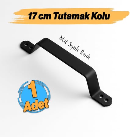 Mat Siyah Renk Metal El Tutamagı Çekme Kolu Kapı Tutma Kulbu 17 cm Kulp Kapı Tutamağı Kulpu