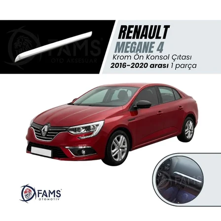 Renault Megane 4 Krom Ön Konsol Çıtası 2016-2020 Arası P. Çelik Taşlı