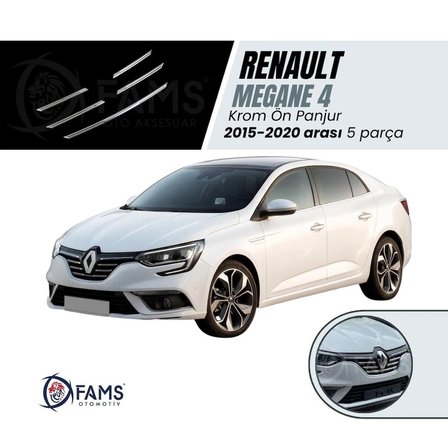 Renault Megane 4 Krom Ön Panjur 5 Prç. 2015 Üzerip. Çelik
