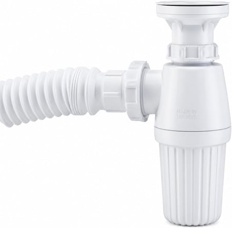 Badem10 Sifon Körüklü Sökülebilir Tas'lı Temizlenebilir Mutfak Banyo Lavabo Taşı Gider Borusu Plastik 38 cm