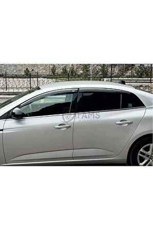 Renault Megane 4 Sedan Krom Cam Çıtası 6 Parça 2015 Ve Üzeri Paslanmaz Çelik Uyumlu