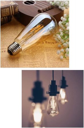 4W Dim Rustik Led Ampul Sarı Işık Armut Edison Ampul 3 Adet