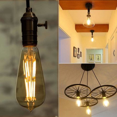 4W Dim Rustik Led Ampul Sarı Işık Armut Edison Ampul 3 Adet