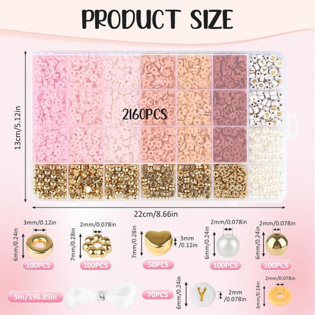 Yakl. 2680 adet Heishi boncuk seti, 6 mm polimer kil boncuk, 6 renkli kil boncuk, bileklikler, bileklikler için kendin yap boncuklar, kolyeler, küpeler için elastik ip ile kendiniz yapın