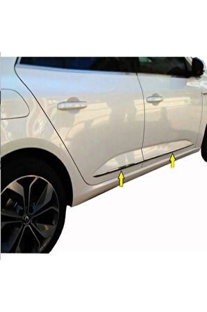 Renault Megane 4 Krom Yan Kapı Çıtası 4 Kapı 2015> Paslanmaz Çelik