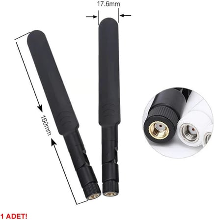 Alkatronik 8dBi RP-SMA Erkek Anten 2.4GHz 5.8GHz RF Gsm Wifi Sinyal Kuvvetlendirici Anten Modem Telsiz Kablosz