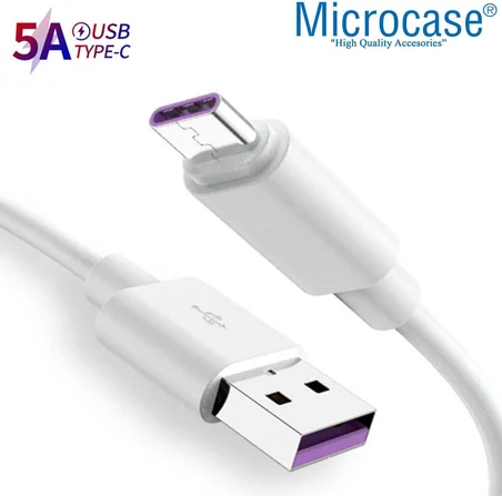 Type-C 5A Hızlı Şarj ve Data USB Kablosu - 100 cm Beyaz AL2713