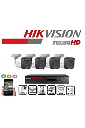 Hikvision 4 Kameralı Güvenlik Paket Set Hdd Dahil