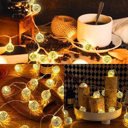 10'lu Noel LED Disko Topu Işık Mini Ayna Topu Şerit Işık İç Dış Mekan Parti Bahçe Dekoru
