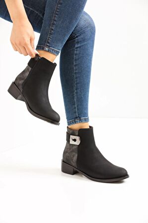 Toka Detaylı Fermuarlı Kadın Bot 2854