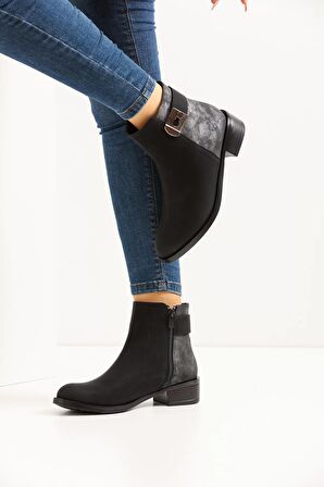 Toka Detaylı Fermuarlı Kadın Bot 2854