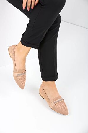 Kadın Düz Taş Triko Babet 7066