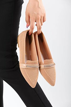 Kadın Düz Taş Triko Babet 7066