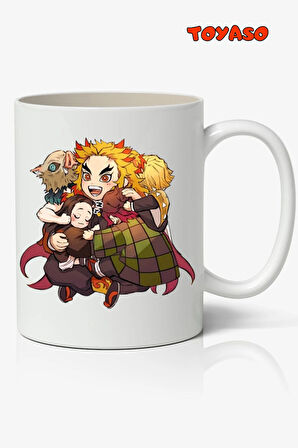 İblis Keser Demon Slayer Karakterler Anime Temalı Beyaz Kupa Bardak Sevgiliye Arkadaşa Hediye v4