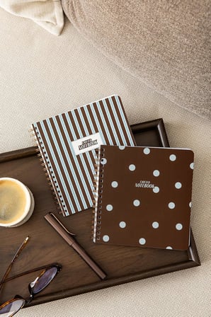 15x16 Spiralli Karton Kapak 2'li Noktalı Not Defter Seti - Puantiye